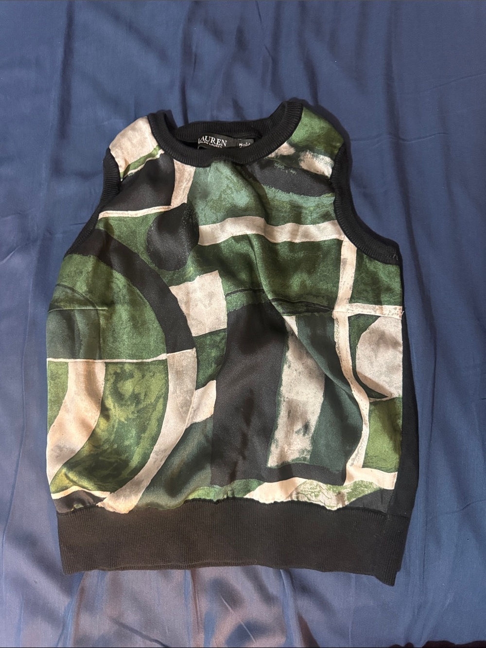Ralph Lauren Green Patterned Top